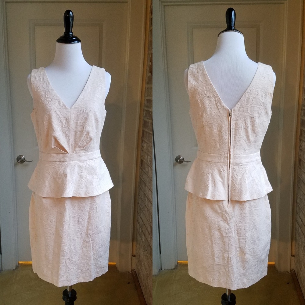 Belle Badgley Mischka Peplum Brocade Dress, 6